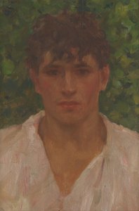 Portret van een Jonge Man met Open Kraag door Henry Scott Tuke